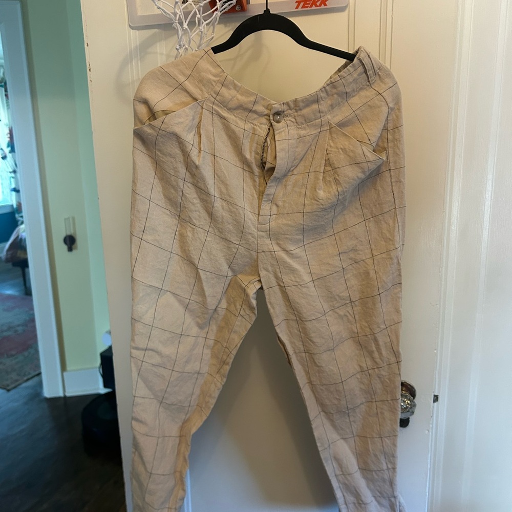 Cream Linen Pants - Picture 4 of 7